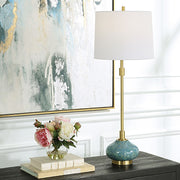 Uttermost Kaimana Aged Blue Buffet Lamp, Aged Blue/Green - 30241-1