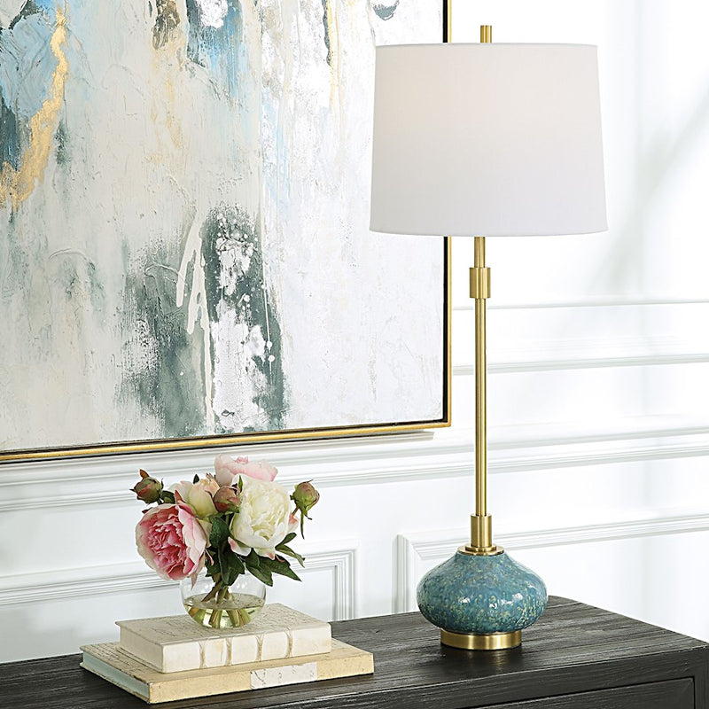 Uttermost Kaimana Aged Blue Buffet Lamp, Aged Blue/Green - 30241-1