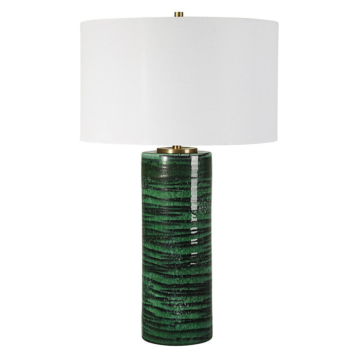 Uttermost Galeno Emerald Green Table Lamp, Emerald Green/Brass