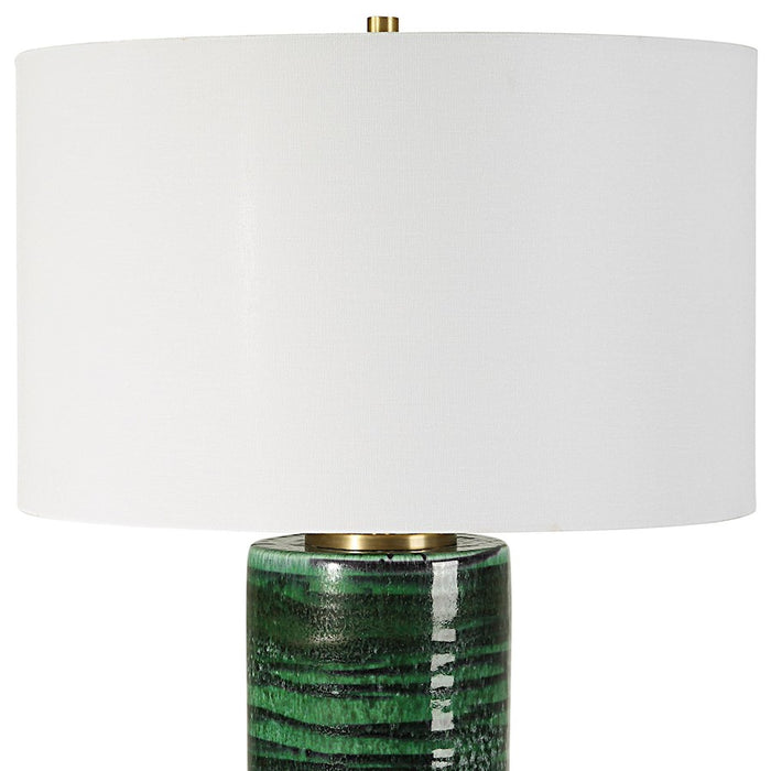 Uttermost Galeno Emerald Green Table Lamp, Emerald Green/Brass