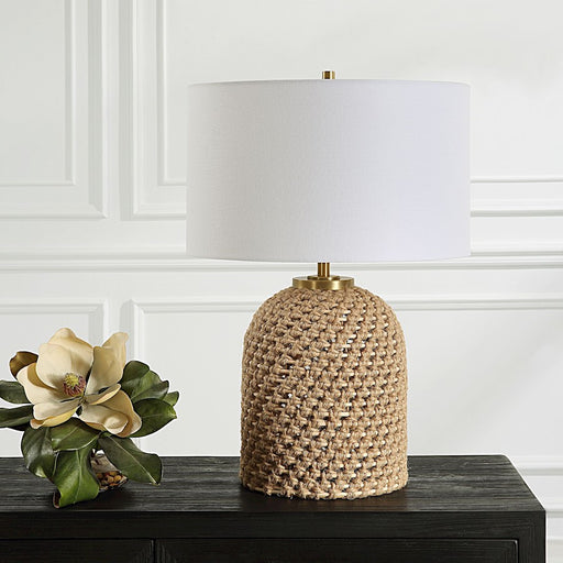 Uttermost Kendari Rope & Rattan Table Lamp, Antique Brass