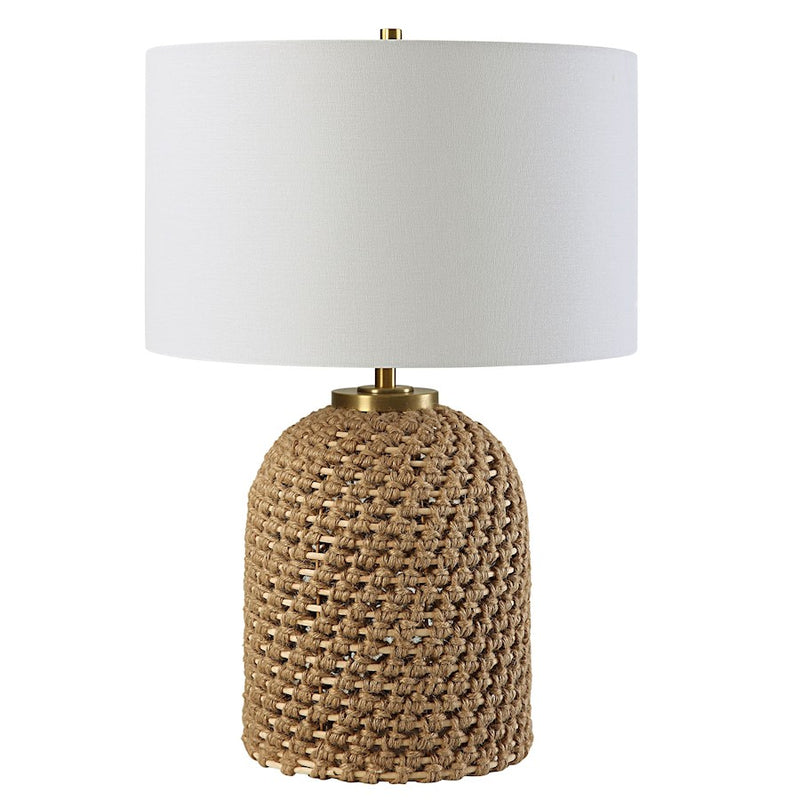 Uttermost Kendari Rope & Rattan Table Lamp, Antique Brass