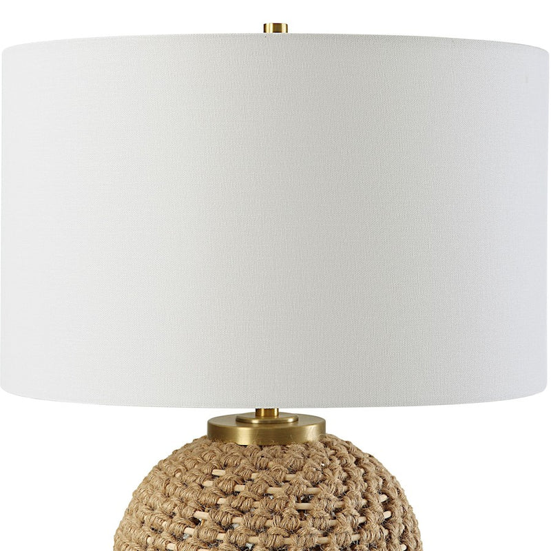 Uttermost Kendari Rope & Rattan Table Lamp, Antique Brass