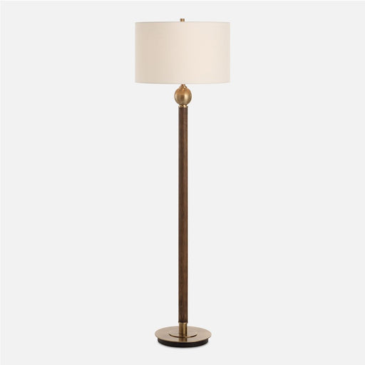 Uttermost Keros 1 Light Dark Oak Floor Lamp, Brass - 30448