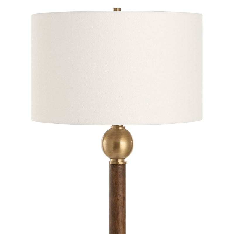 Uttermost Keros 1 Light Dark Oak Floor Lamp, Brass