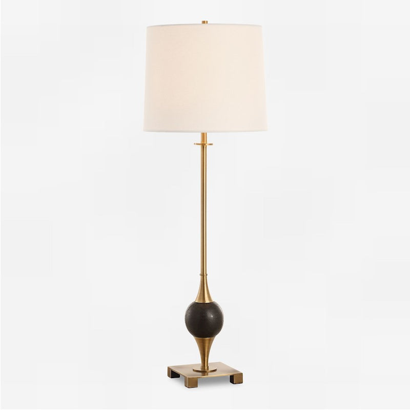 Uttermost Dempsey 1 Light Marble Buffet Lamp, Black - 30449-1