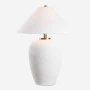Uttermost Merriton 1 Light Matte White Table Lamp, Bronze - 30451