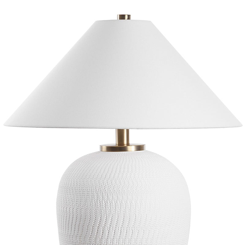 Uttermost Merriton 1 Light Matte White Table Lamp, Bronze