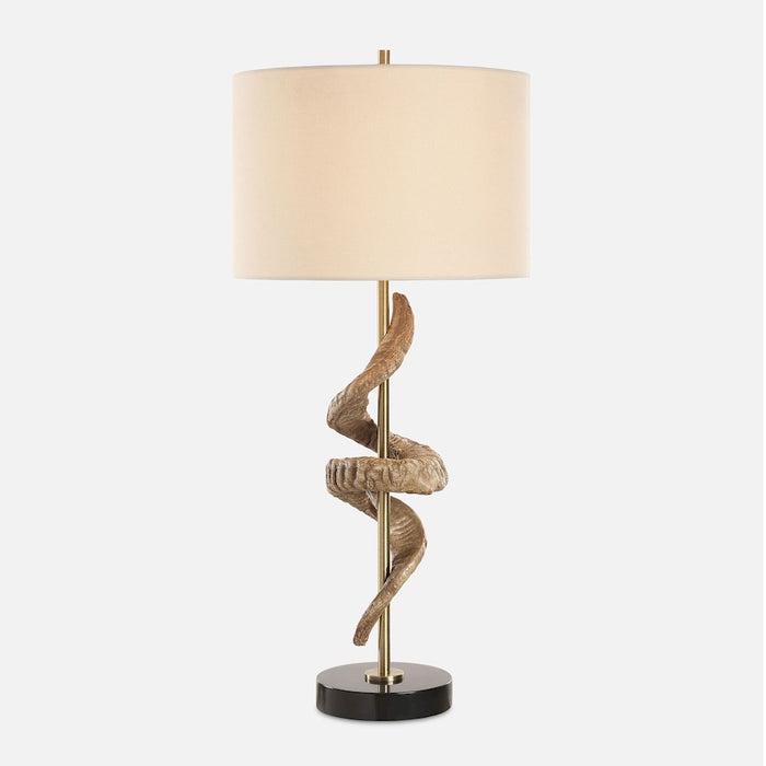 Uttermost Rams 1 Light Horn Table Lamp, Brass - 30456