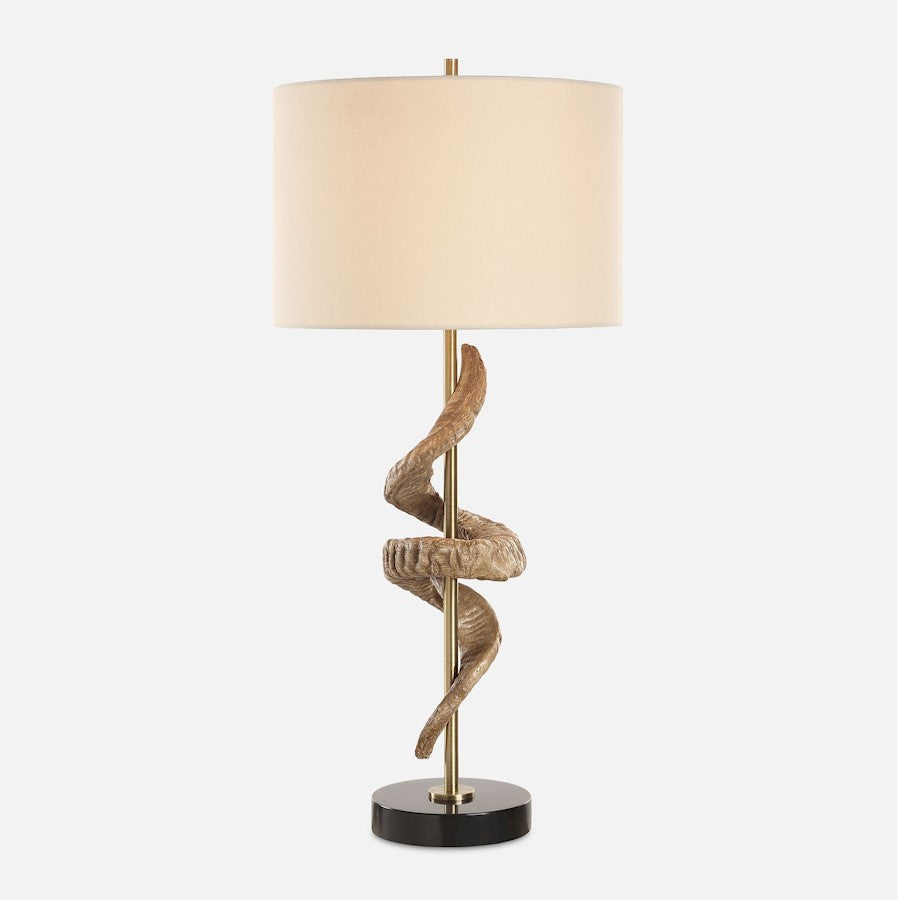 Uttermost Rams 1 Light Horn Table Lamp, Brass - 30456