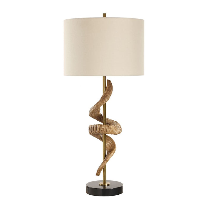 Uttermost Rams 1 Light Horn Table Lamp, Brass