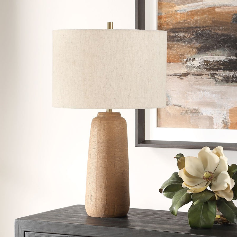 Uttermost Ayda 1 Light Terracotta Table Lamp, Brass