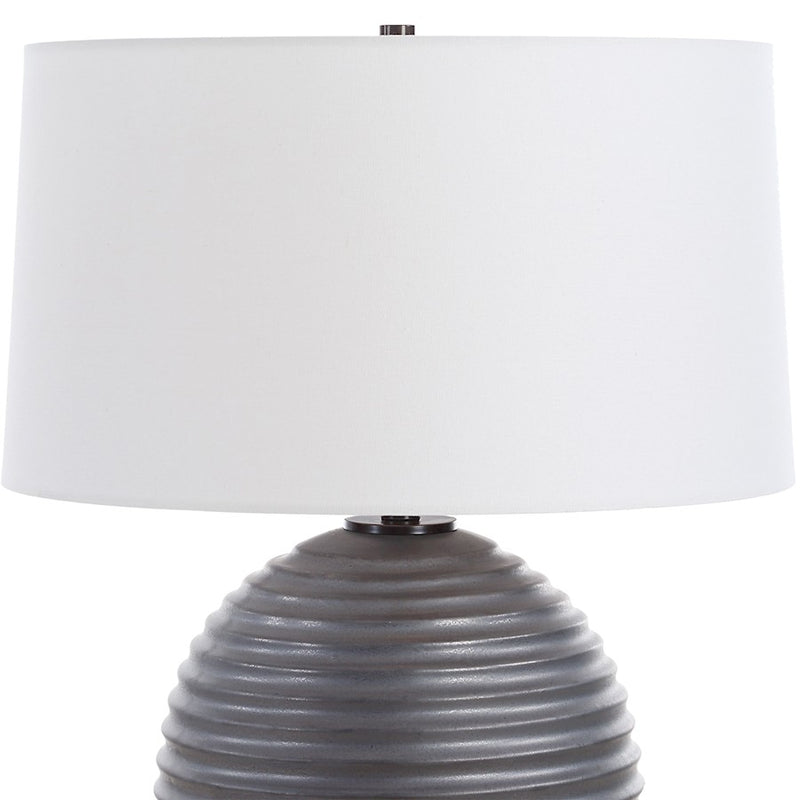Uttermost Chelsom 1 Light Ribbed Table Lamp, Bronze