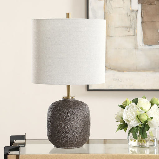 Uttermost Blacktop 1 Light Buffet Lamp, Black/Brass