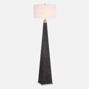Uttermost Lathey 1 Light Tapered Floor Lamp, Brass - 30469