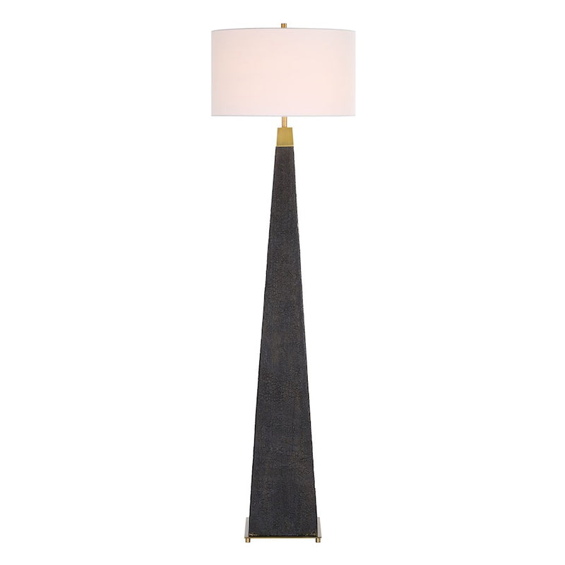Uttermost Lathey 1 Light Tapered Floor Lamp, Brass