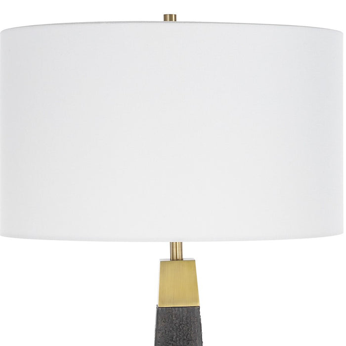 Uttermost Lathey 1 Light Tapered Floor Lamp, Brass