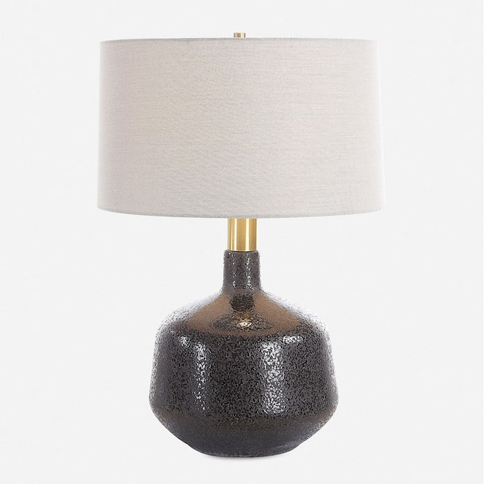 Uttermost Flanagan 1 Light Mottled Gloss Table Lamp, Matte Black - 30470