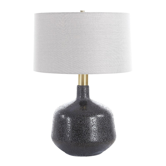 Uttermost Flanagan 1 Light Mottled Gloss Table Lamp, Matte Black