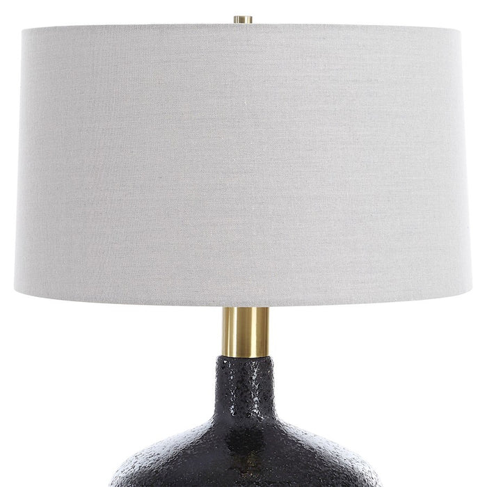 Uttermost Flanagan 1 Light Mottled Gloss Table Lamp, Matte Black