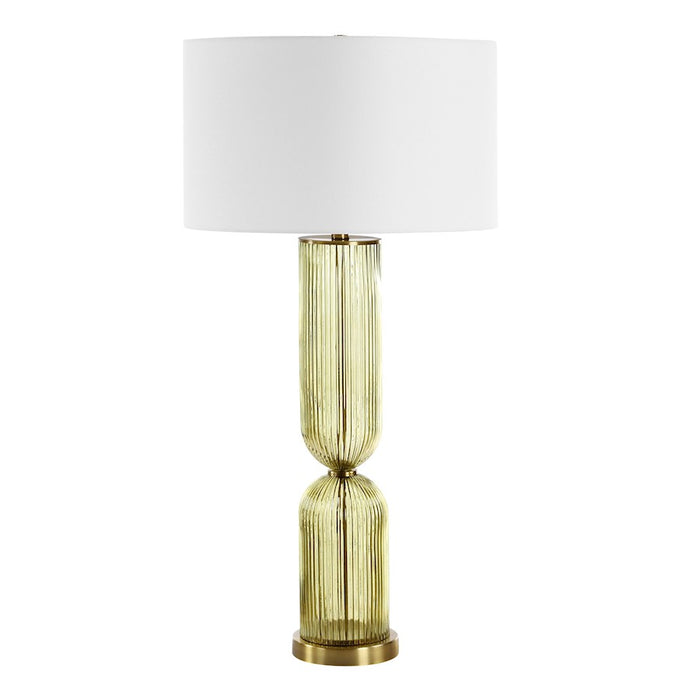 Uttermost Mirah 1 Light Olive Glass Table Lamp, Brass