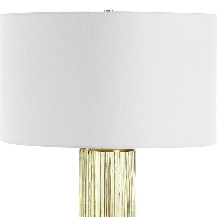 Uttermost Mirah 1 Light Olive Glass Table Lamp, Brass