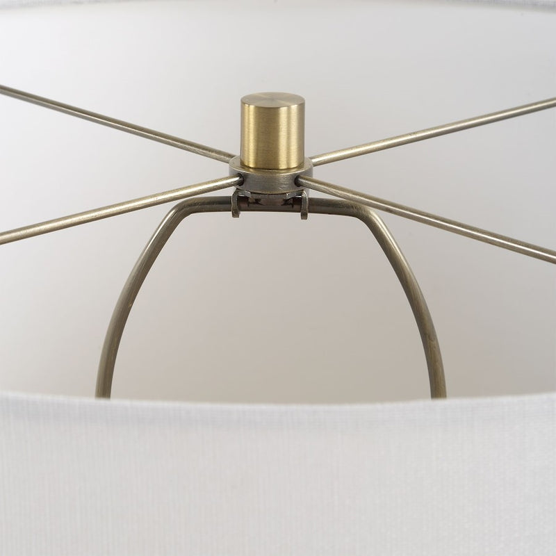Uttermost Mirah 1 Light Olive Glass Table Lamp, Brass