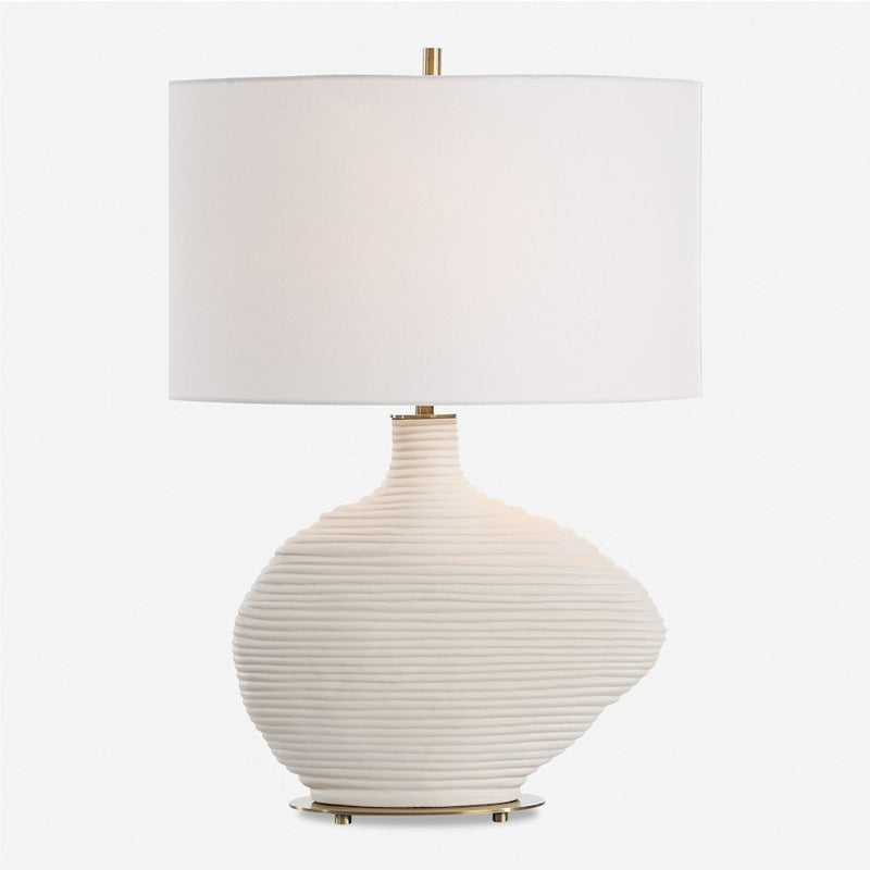 Uttermost Duostacked 1 Light Ceramic Table Lamp, Brass - 30473-1