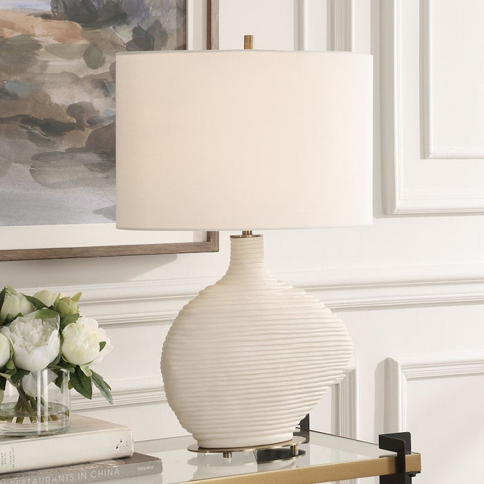 Uttermost Duostacked 1 Light Ceramic Table Lamp, Brass