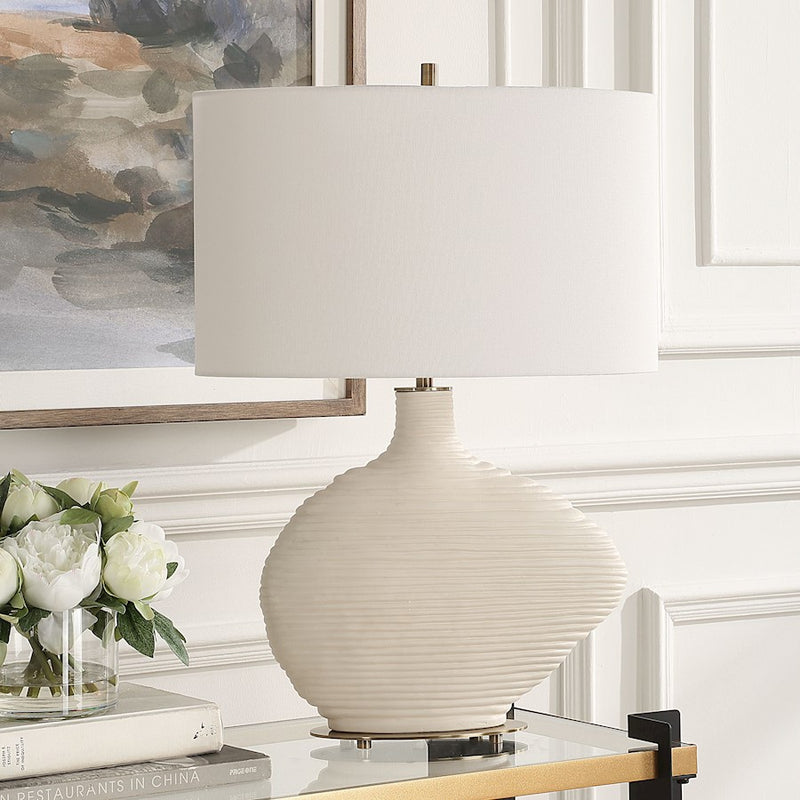 Uttermost Duostacked 1 Light Ceramic Table Lamp, Brass