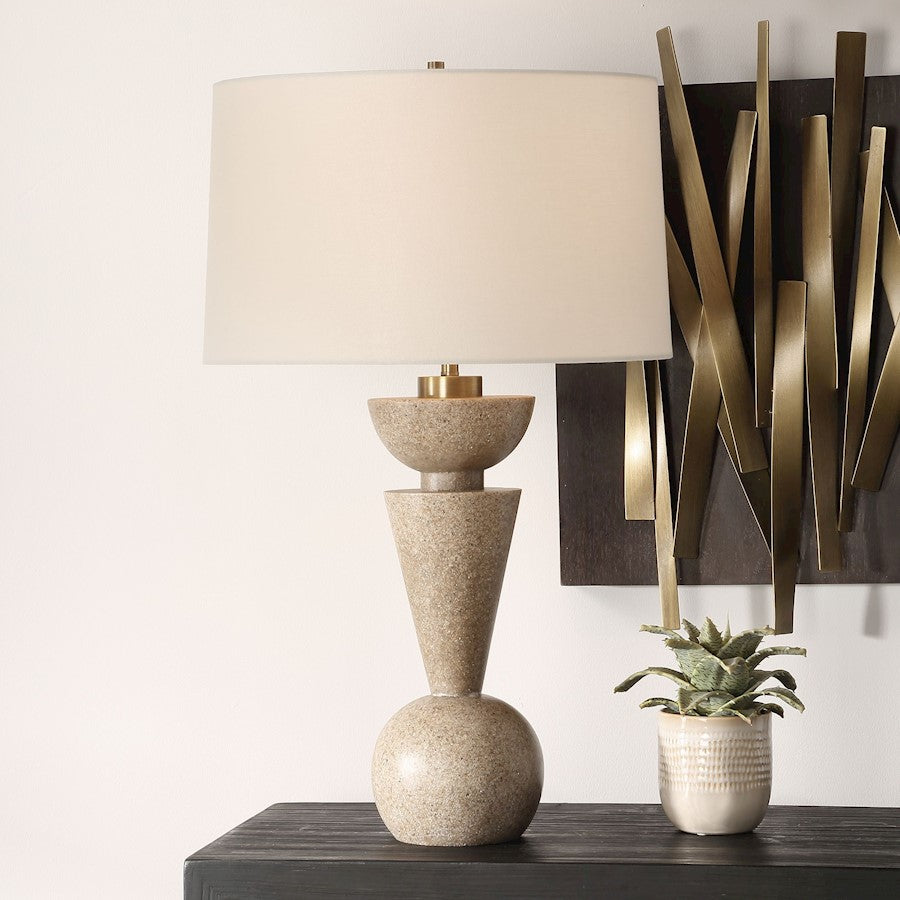 Uttermost Cullum 1 Light Geometric Table Lamp, Brass - 30475