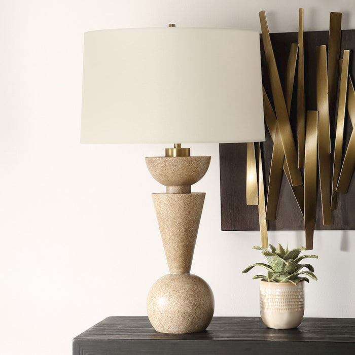 Uttermost Cullum 1 Light Geometric Table Lamp, Brass