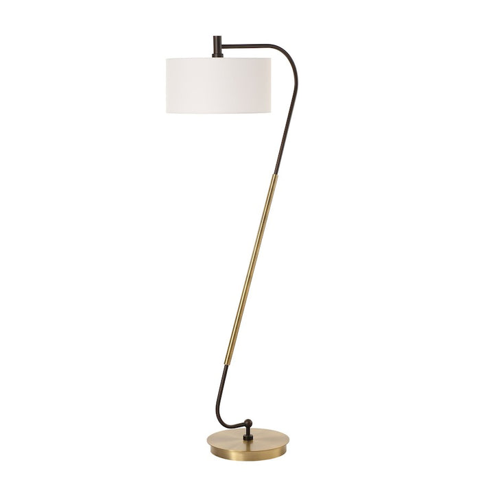 Uttermost Irwin 1 Light Curved Brass Floor Lamp