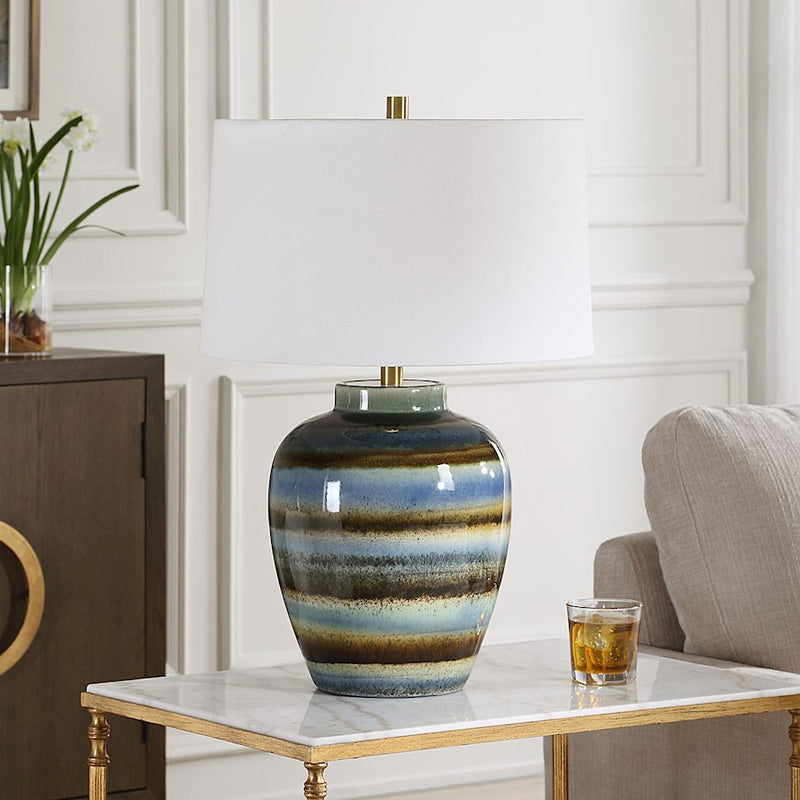 Uttermost Judarn 1 Light Blue Brown Table Lamp