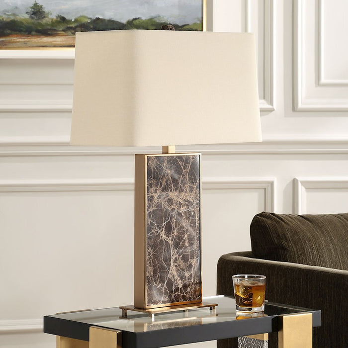 Uttermost Lafferty 1 Light Marble Table Lamp, Brown