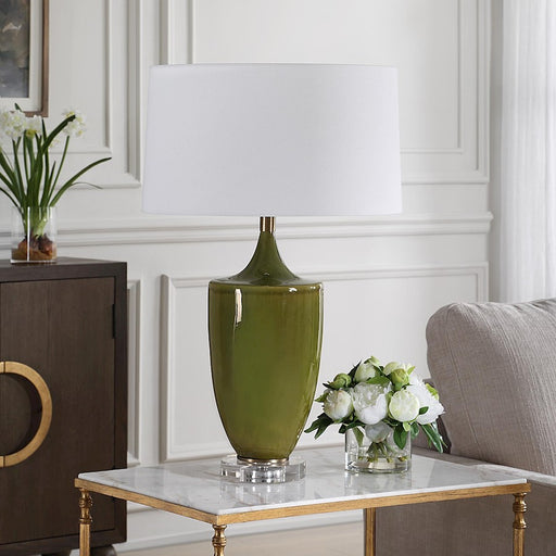 Uttermost Adela 1 Light Moss Green Table Lamp