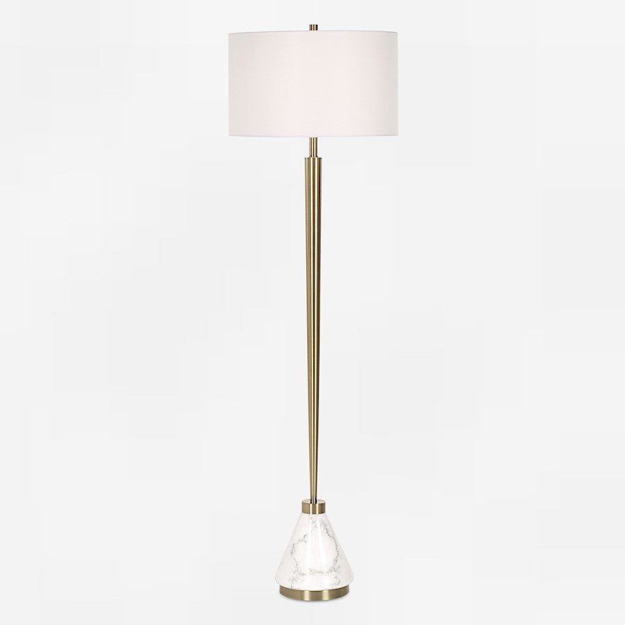 Uttermost Curran 1 Light Tapered Metal Floor Lamp, Brass - 30515