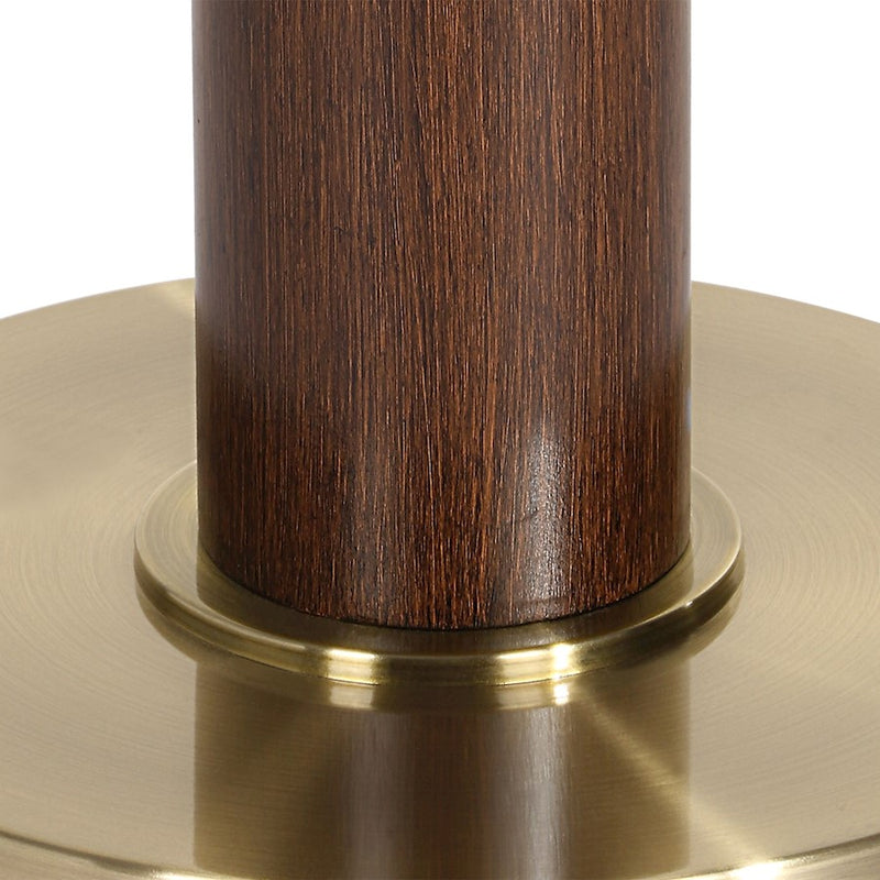 Uttermost Stacked 1 Light Wooden Floor Lamp, Brass