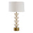Uttermost Hemisphere 1 Light Travertine Table Lamp, Brass