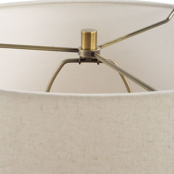 Uttermost Hemisphere 1 Light Travertine Table Lamp, Brass