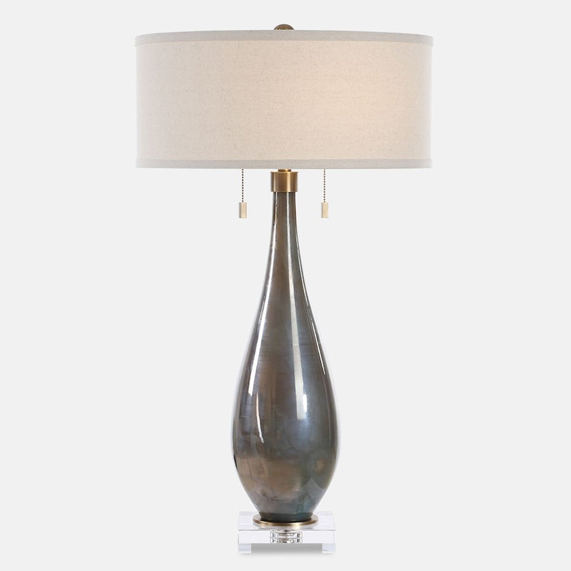 Uttermost Cardoni 2 Light Smoke Table Lamp, Brass - 30518