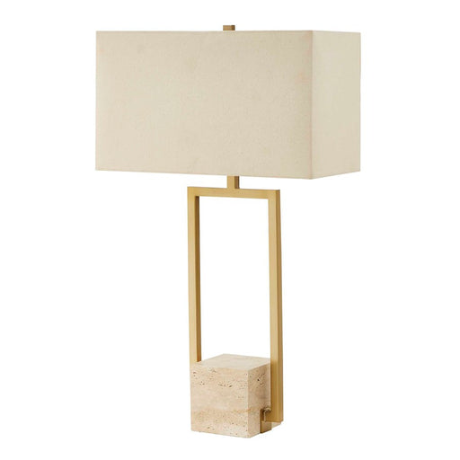 Uttermost Warrick Modern Travertine Table Lamp, Brass