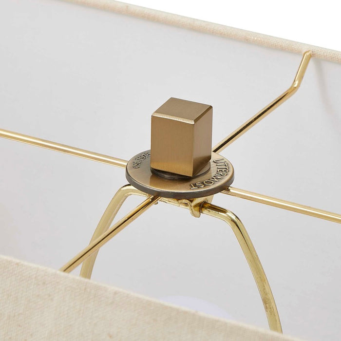 Uttermost Warrick Modern Travertine Table Lamp, Brass