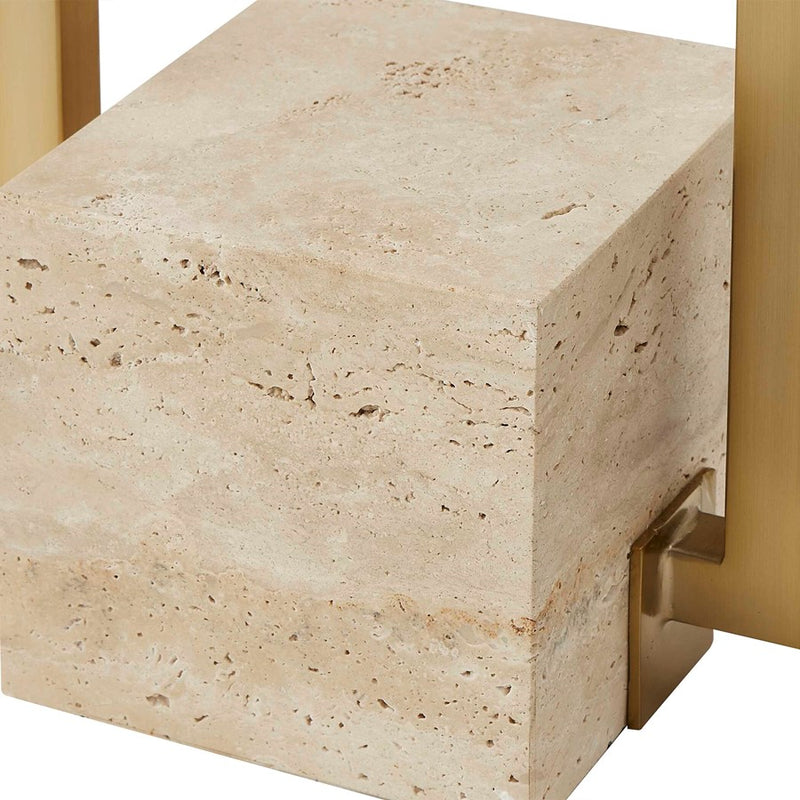 Uttermost Warrick Modern Travertine Table Lamp, Brass