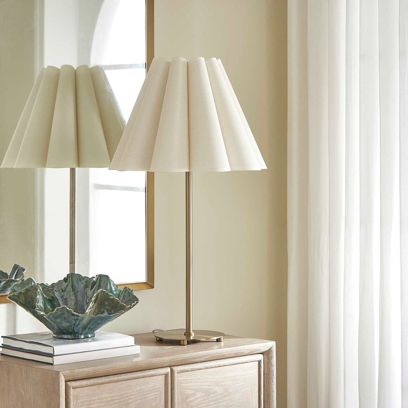 Uttermost Lilabet Fluted Shade Table Lamp, Brass