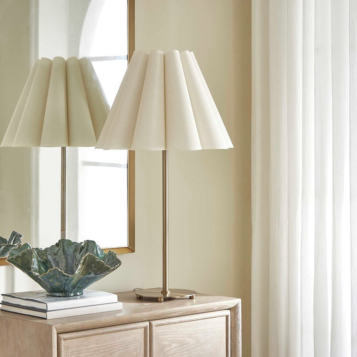 Uttermost Lilabet Fluted Shade Table Lamp, Brass