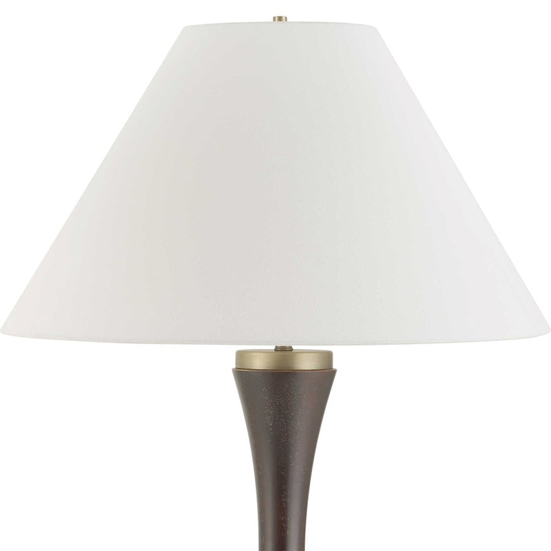 Uttermost Pravin Dark Wood Floor Lamp, Bronze