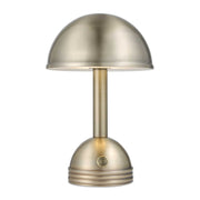 Uttermost Breece Rechargeable LED Accent Lamp | Brass-Plated Iron Dome | Bedside & Shelf Lighting | 7.25 x 7.25 x 11.25 in | Model 30689-1