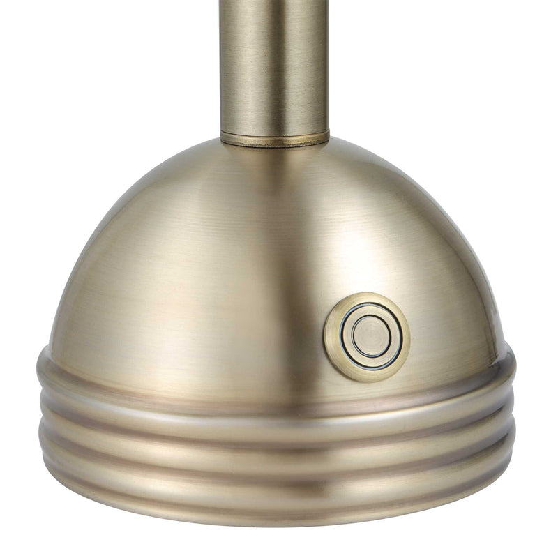 Uttermost Breece Rechargeable LED Accent Lamp | Brass-Plated Iron Dome | Bedside & Shelf Lighting | 7.25 x 7.25 x 11.25 in | Model 30689-1