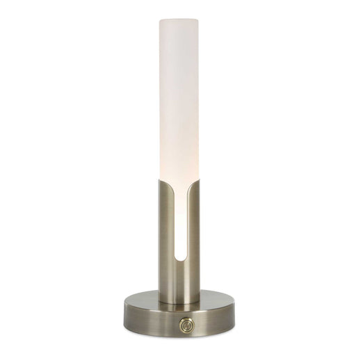 Uttermost Tron Rechargeable LED Accent Lamp | Plated Brass & Frosted Acrylic | Bedside & Shelf Lighting | 5.5 x 5.5 x 15.25 in | Model 30690-1